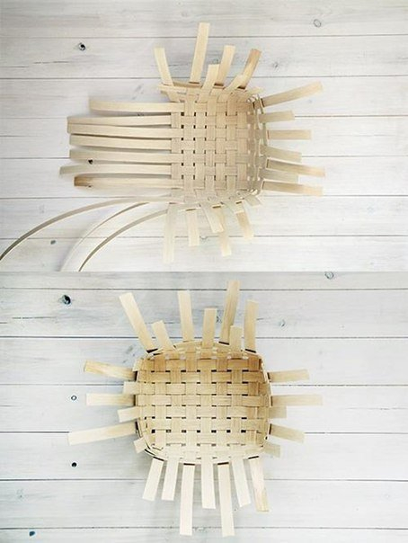 Плетем корзинку из шпона