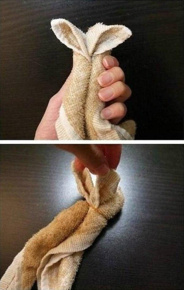 Зайчики из полотенец Зайчики из полотенец