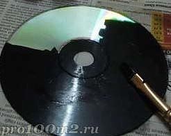 Украшение стен из СД-дисков.