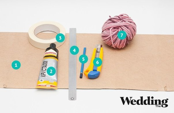 Буквы из картона и ниток для декора