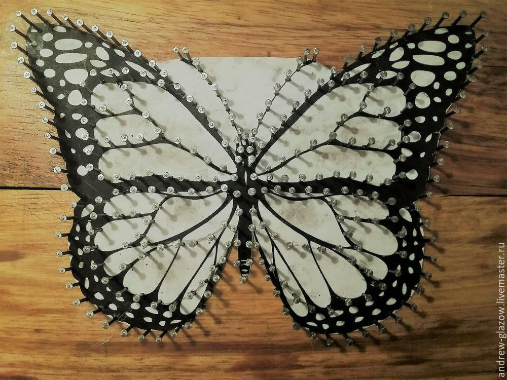 Бабочка в стиле String Art