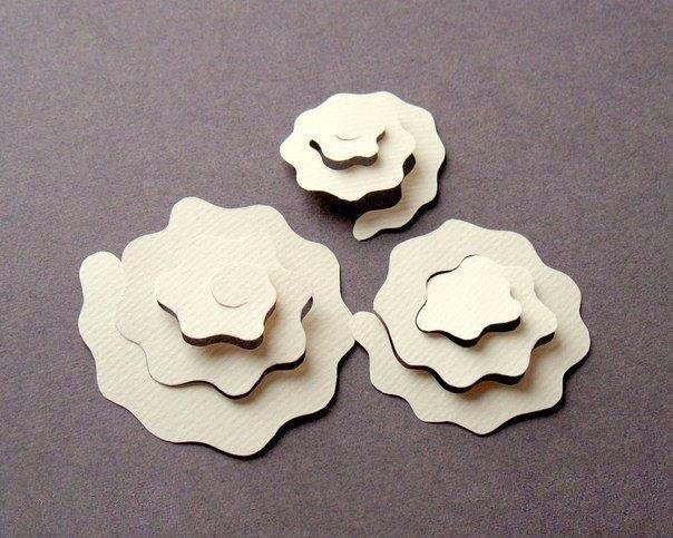 Объемные розы из бумаги для открыток