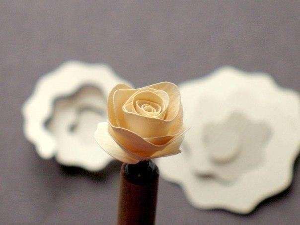 Объемные розы из бумаги для открыток