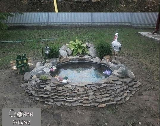 Сосед по даче соорудил себе на участке пруд