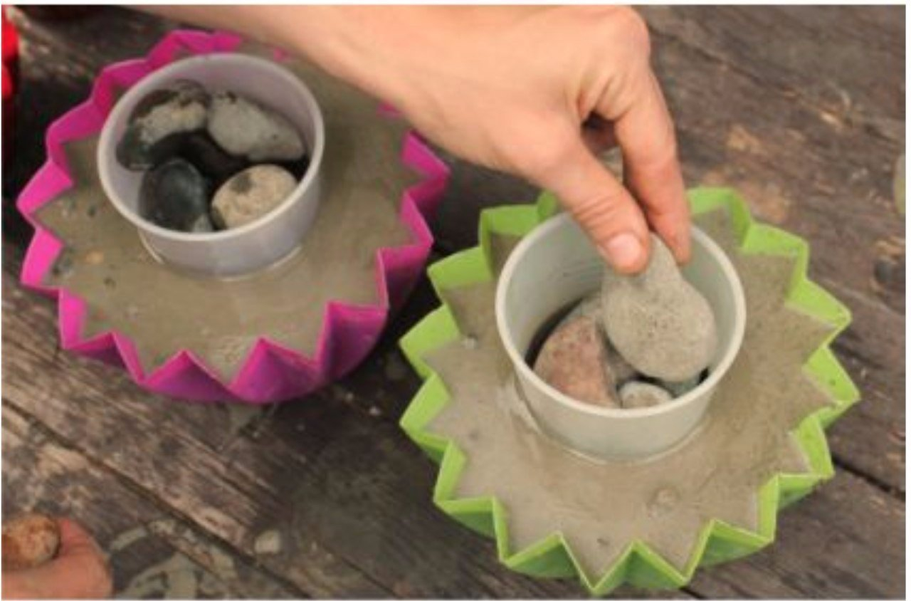 Самодельные горшки для цветов в силиконовых формах