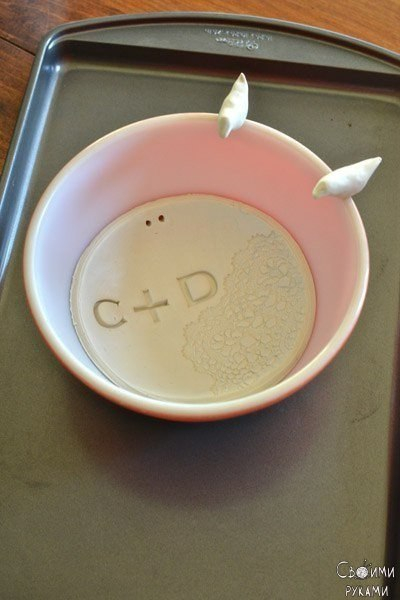 Кружевная тарелочка для колец из полимерной глины