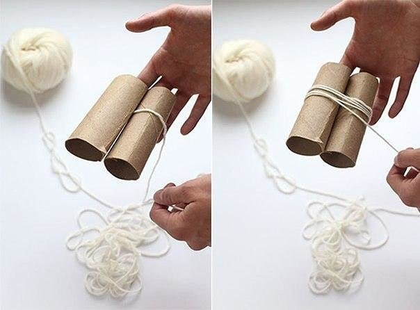 Мягкий уютный коврик из помпонов за 30 минут