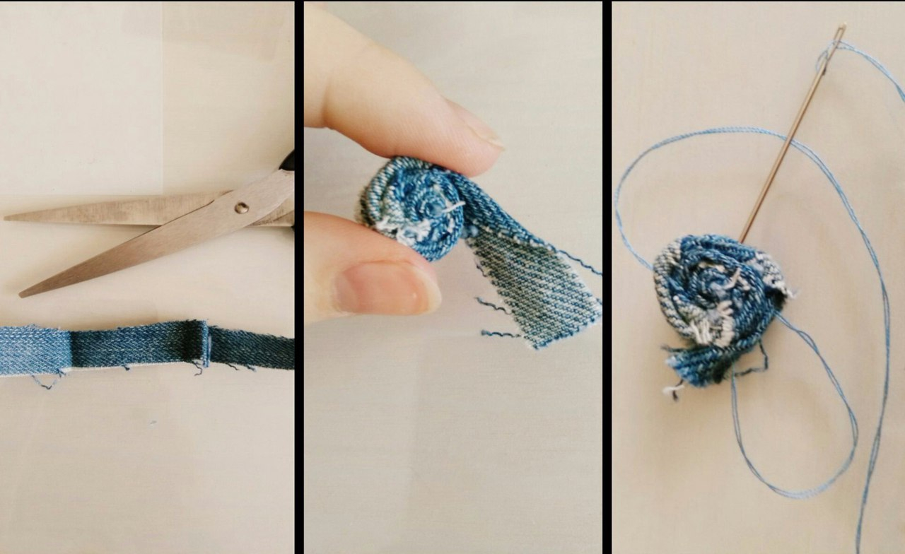 Идея для колье из лоскутков джинс Идея для колье из лоскутков джинс