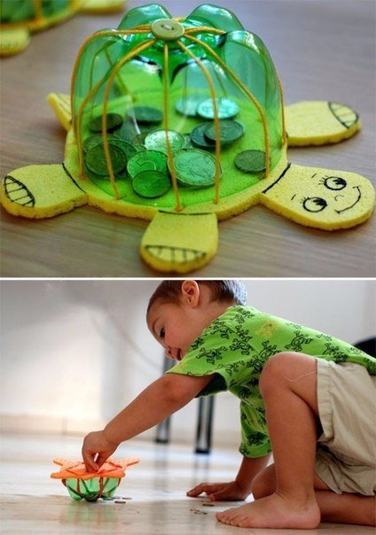 Самодельные копилки из пластиковых бутылок