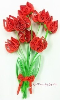 Тюльпаны в технике квиллинг