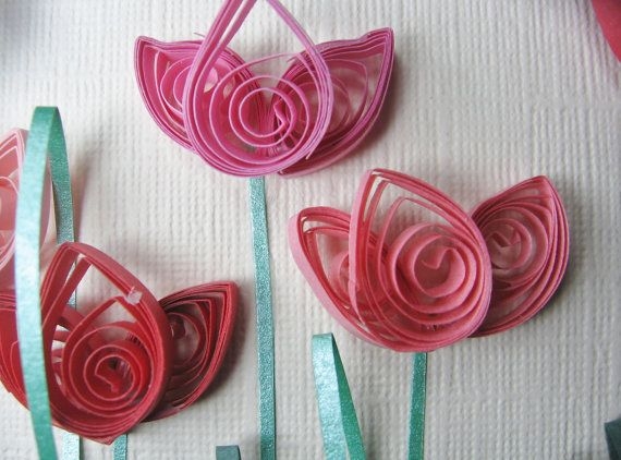 Тюльпаны в технике квиллинг