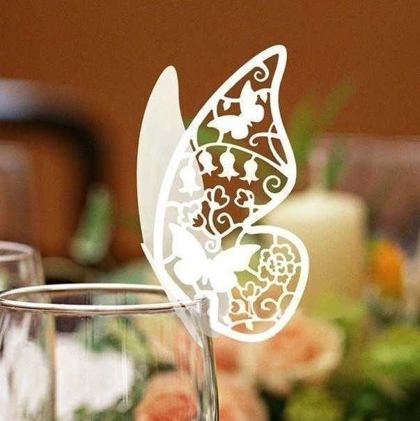 Карточки на бокалы Бабочки