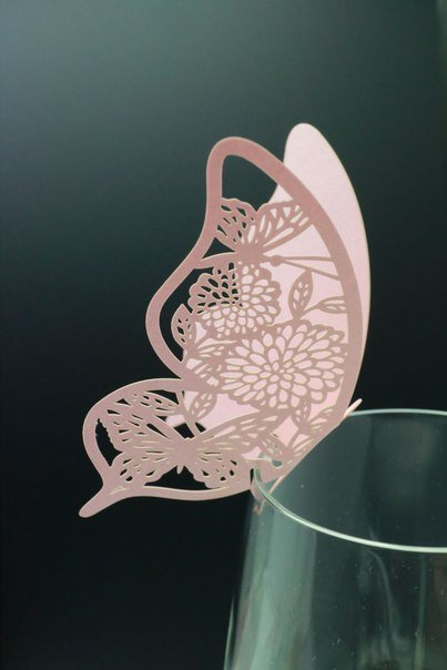 Карточки на бокалы Бабочки