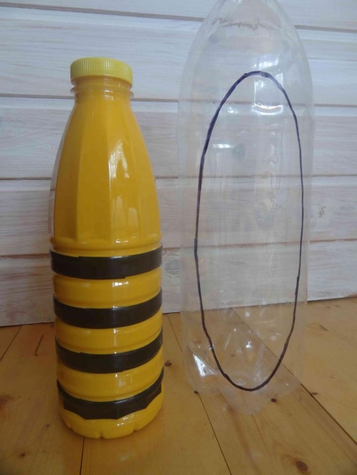 Весёлые пчёлки из пластиковых бутылок своими руками Весёлые пчёлки из пластиковых бутылок своими руками
