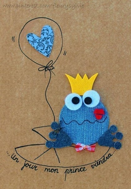 Открытки из обрезок ткани.