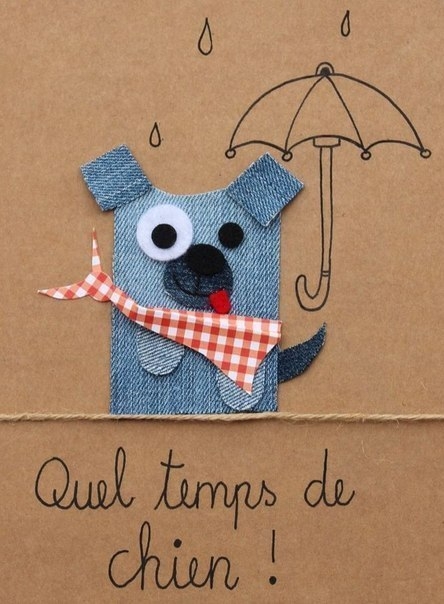 Открытки из обрезок ткани.