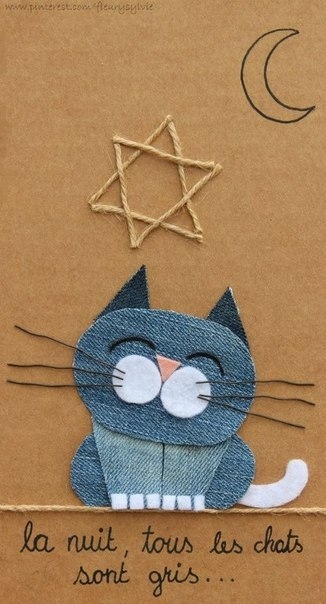 Открытки из обрезок ткани.