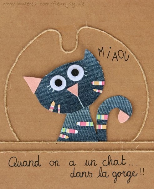 Открытки из обрезок ткани.