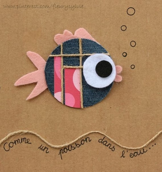 Открытки из обрезок ткани.