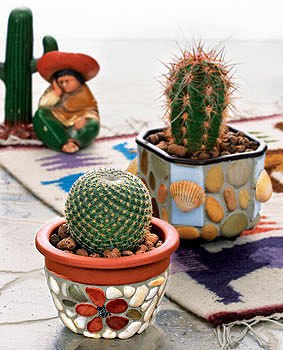 Декор цветочных горшков в интерьере