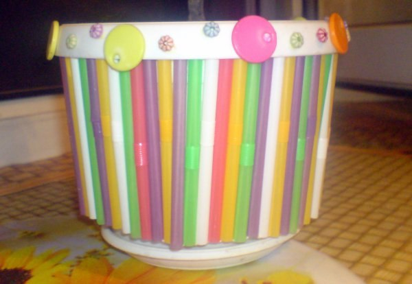 Декор цветочных горшков в интерьере