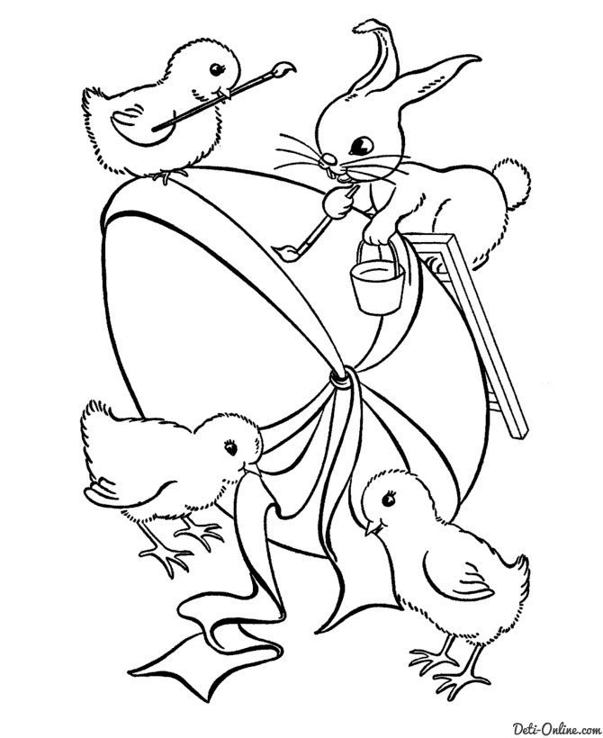 Пасхальные раскраски