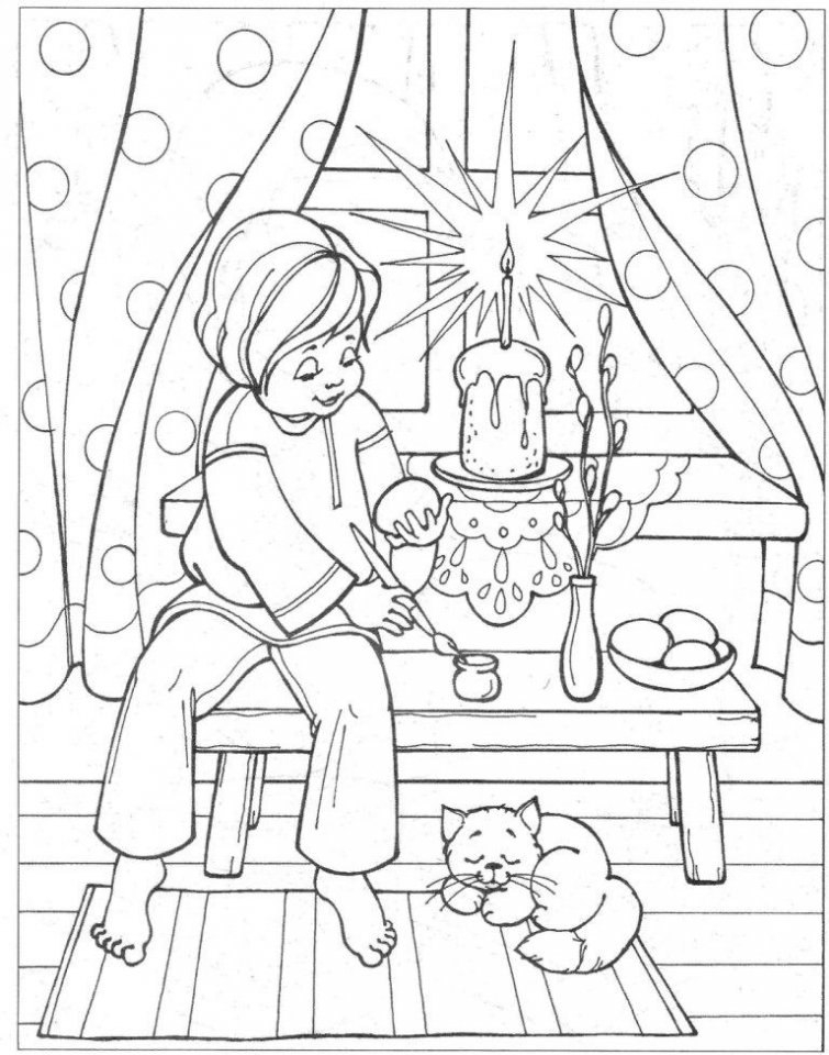 Пасхальные раскраски