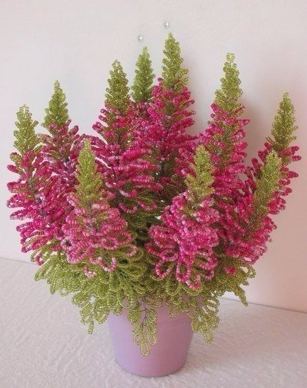 Потрясающая композиция из бисера Вереск