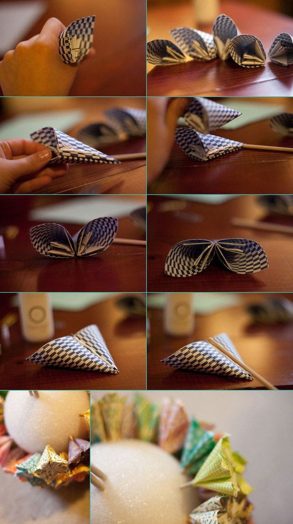 Букет из цветов в технике оригами