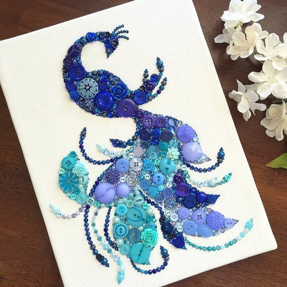 Коллажи из пуговиц Коллажи из пуговиц