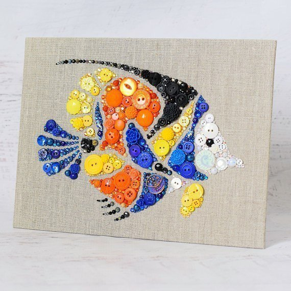 Коллажи из пуговиц Коллажи из пуговиц