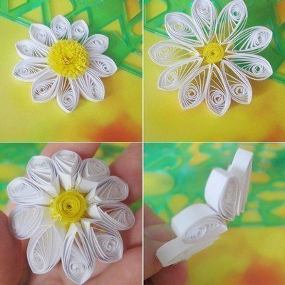 Ромашка в технике квиллинг