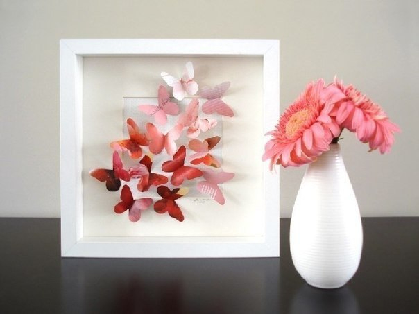 Панно с объемными бабочками