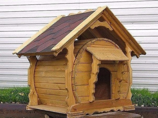 Будка для собаки из бочки