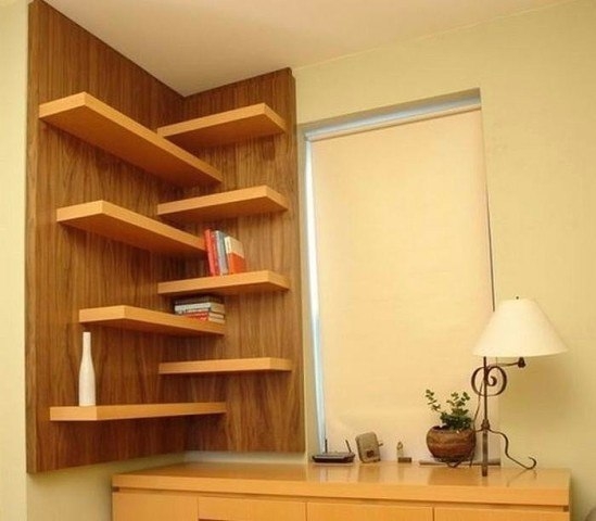 Угловые полки в интерьере Угловые полки в интерьере