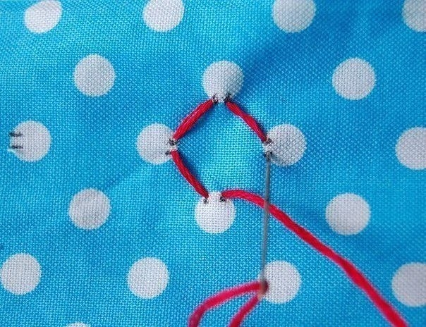 Интересный эффект — буфы на материале в горошек.