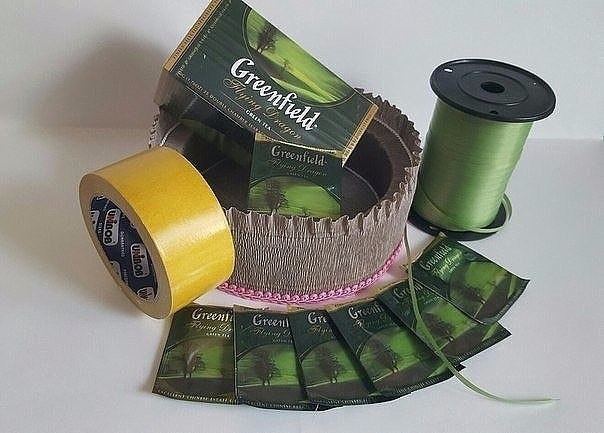 Оригинальная идея. Торт-шкатулка из чая и конфет.