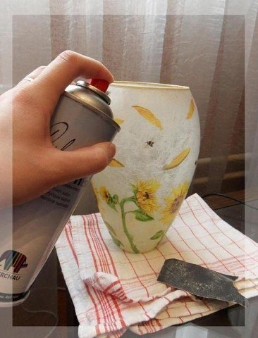 Мастер-класс быстрый декупаж стеклянной вазы