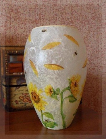 Мастер-класс быстрый декупаж стеклянной вазы