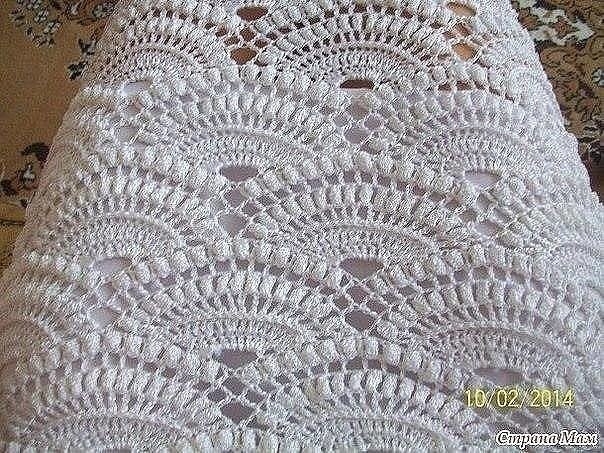 Юбка красивым веерным узором