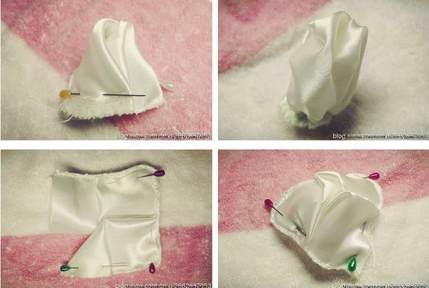 Роза из атласной ленты. Мастер-класс.