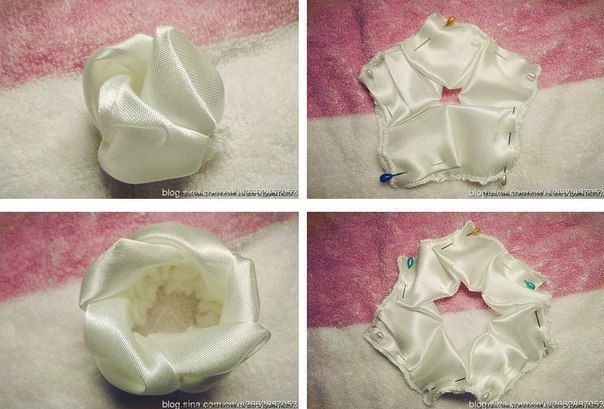 Роза из атласной ленты. Мастер-класс.