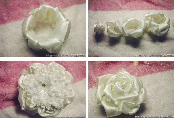 Роза из атласной ленты. Мастер-класс.