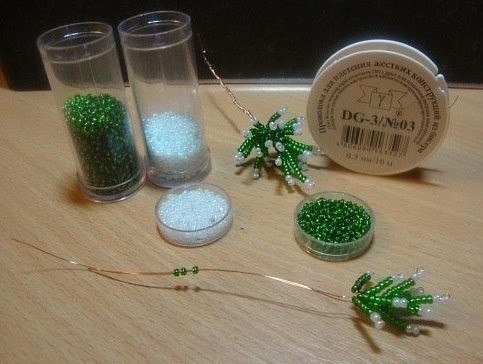 Маленькая елочка из бисера. МК