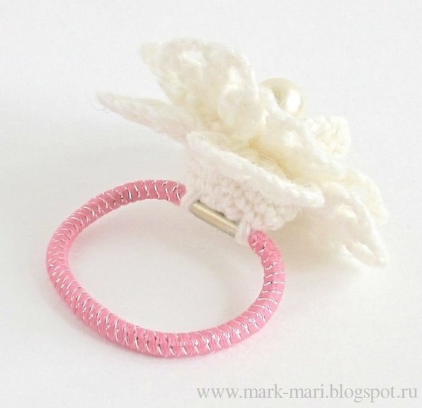 МК Вязанный крючком цветок для украшения заколки МК Вязанный крючком цветок для украшения заколки