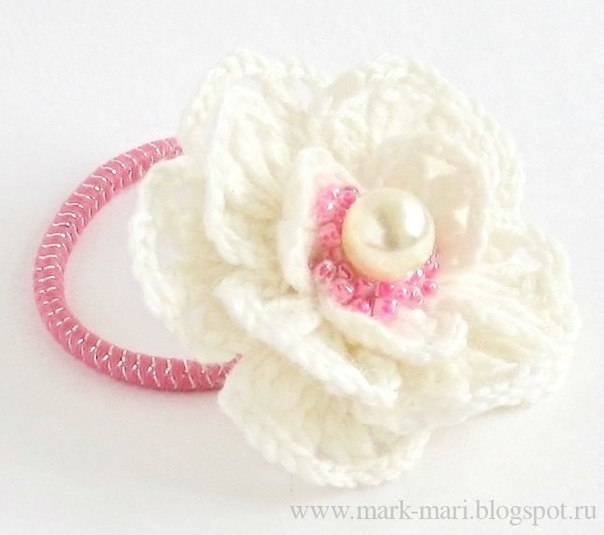 МК Вязанный крючком цветок для украшения заколки МК Вязанный крючком цветок для украшения заколки