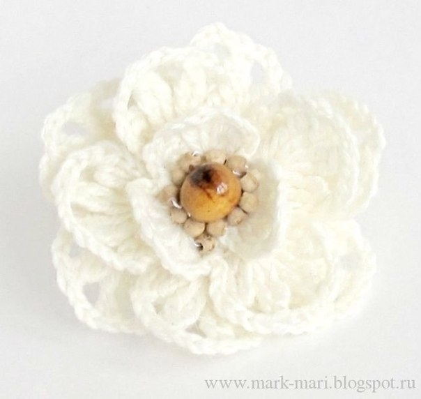МК Вязанный крючком цветок для украшения заколки МК Вязанный крючком цветок для украшения заколки