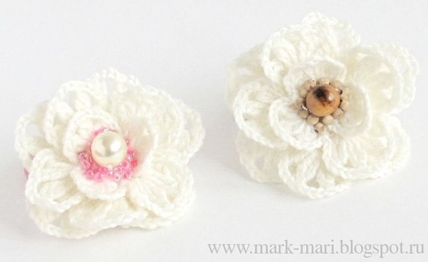 МК Вязанный крючком цветок для украшения заколки МК Вязанный крючком цветок для украшения заколки