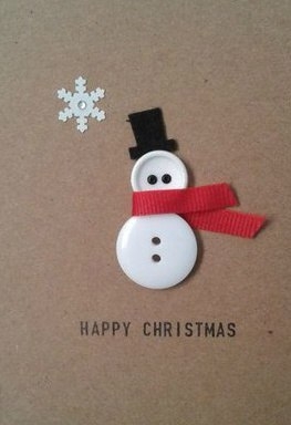 Снеговички из пуговиц