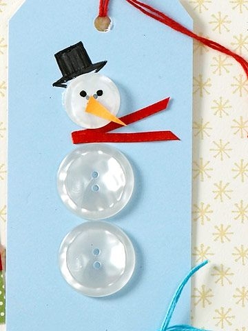 Снеговички из пуговиц